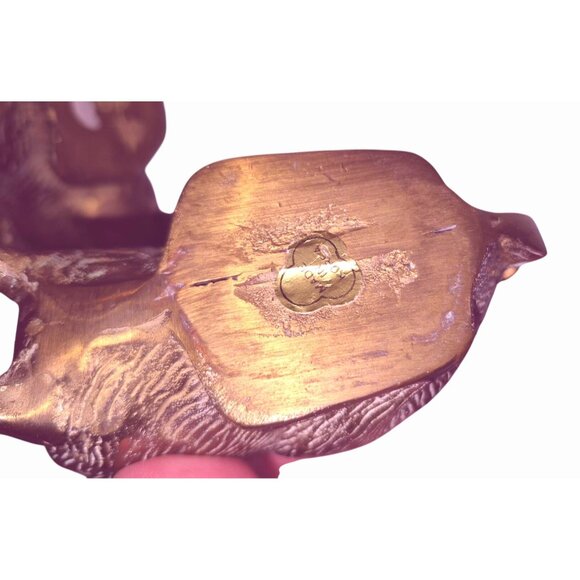 Set Of 3 LARGE Vintage Brass Rabbit Figurines Decorative Collectibles - Picture 6 of 8